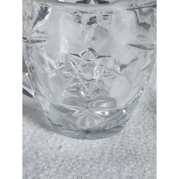Vintage Anchor Hocking Star of David Clear Glass Creamer and Sugar Set - Picture 5 of 12
